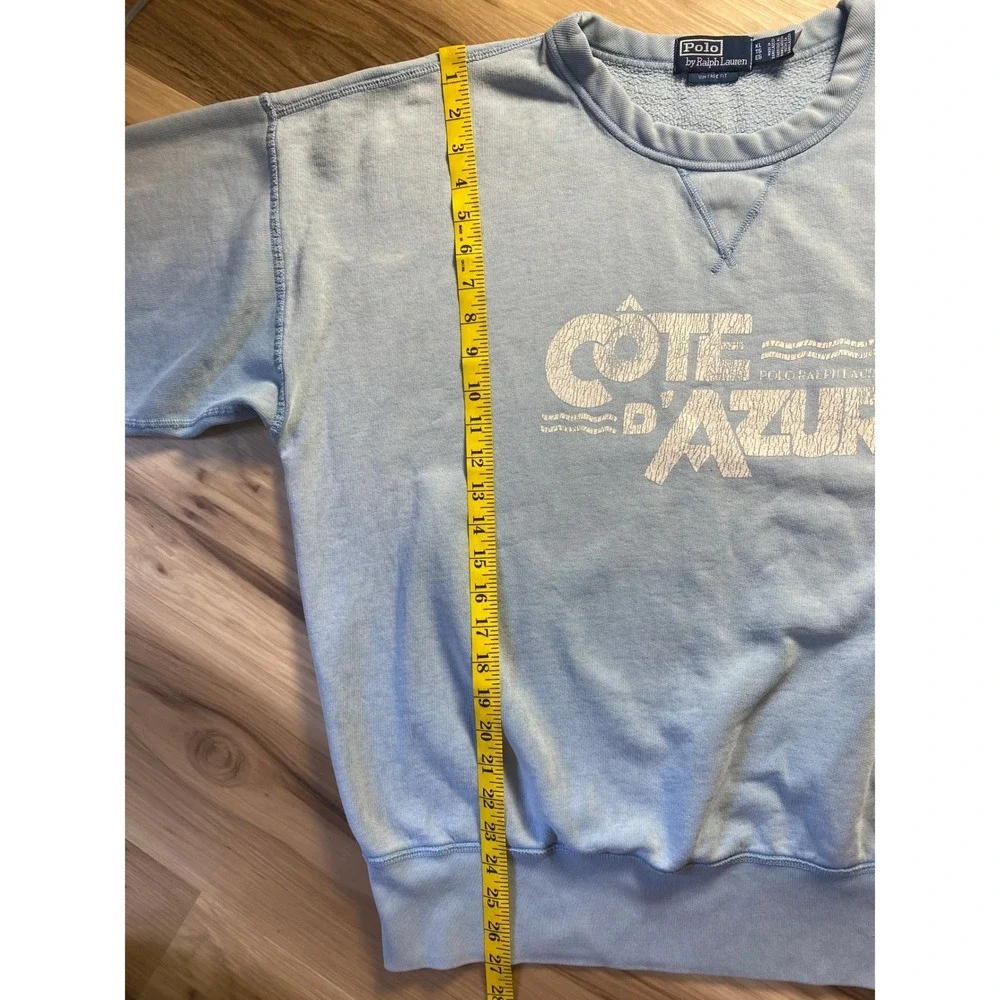 Polo Ralph Lauren Cote D'Azur Sweatshirt Mens XL Blue Vintage Fit Fleece Graphic